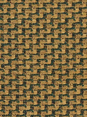Gold and dark green woven fabric with a tight basket-weave pattern and small checker tiles.