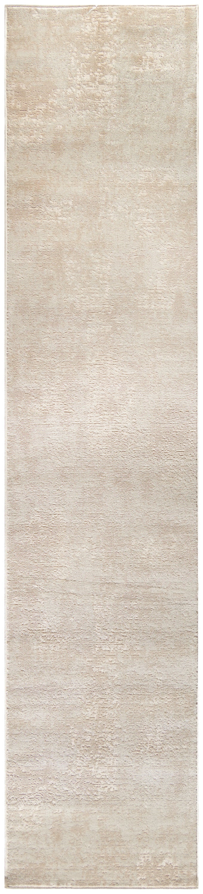 Beige textured 6' runner rug with subtle tonal pattern; long rectangular, soft pile, ideal for hallways.