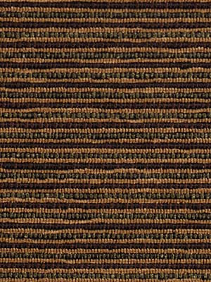 Brown and tan striped upholstery fabric with a chunky ribbed weave and jute-like fibers.