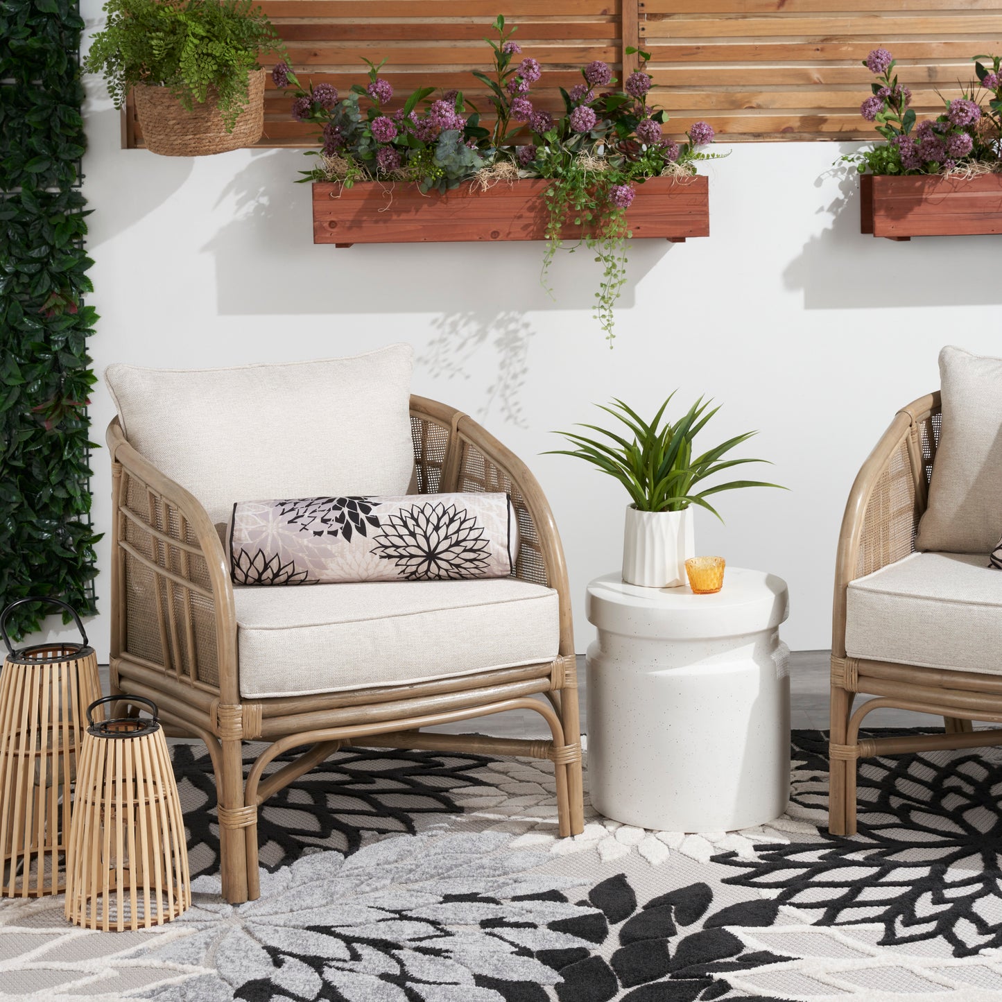 NOURISON HOME 6" x 20" Mina Victory Tropical Black White - 798019006532