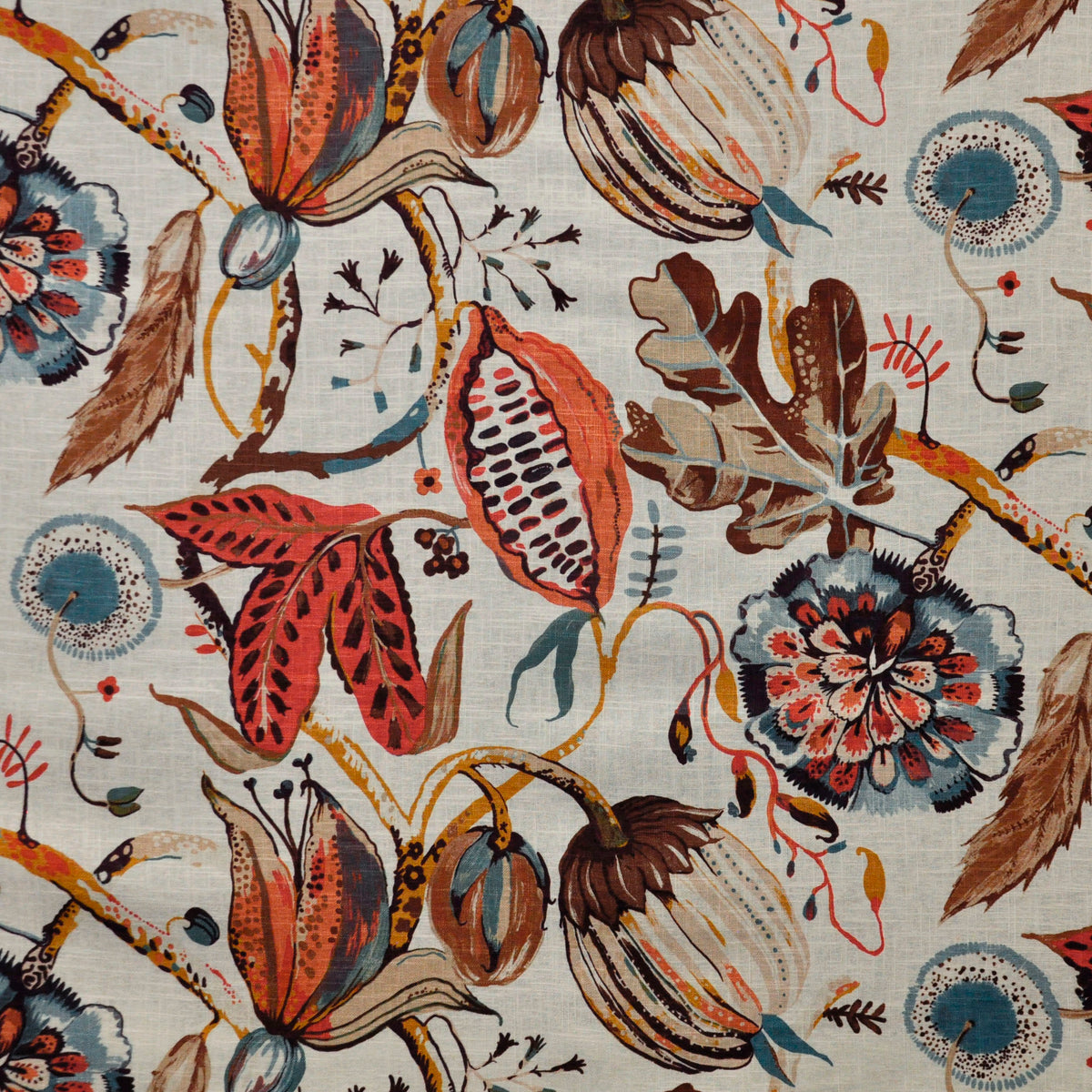 MAXWELL FABRICS UPHOLSTERY PATTERNS # 711 STRELITZIA - BEJ711