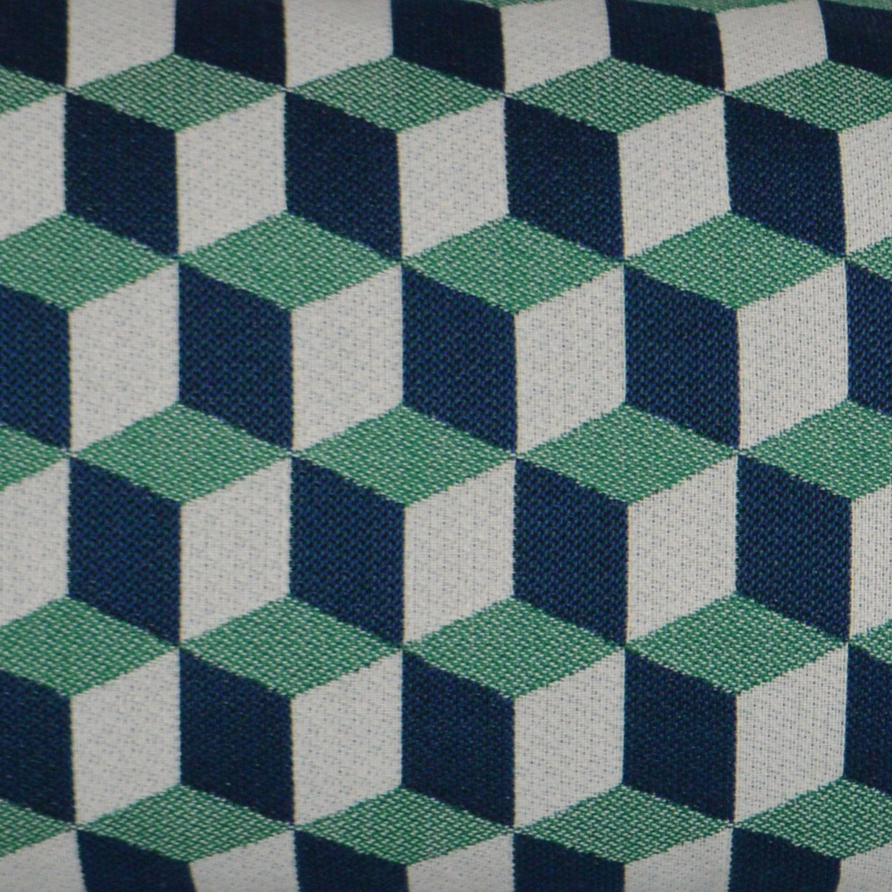 D.V. KAP HOME 12" x 24" Outdoor Puzzle Lumbar Pillow - Emerald Modern Geometric Cube - OD-250-E-1224