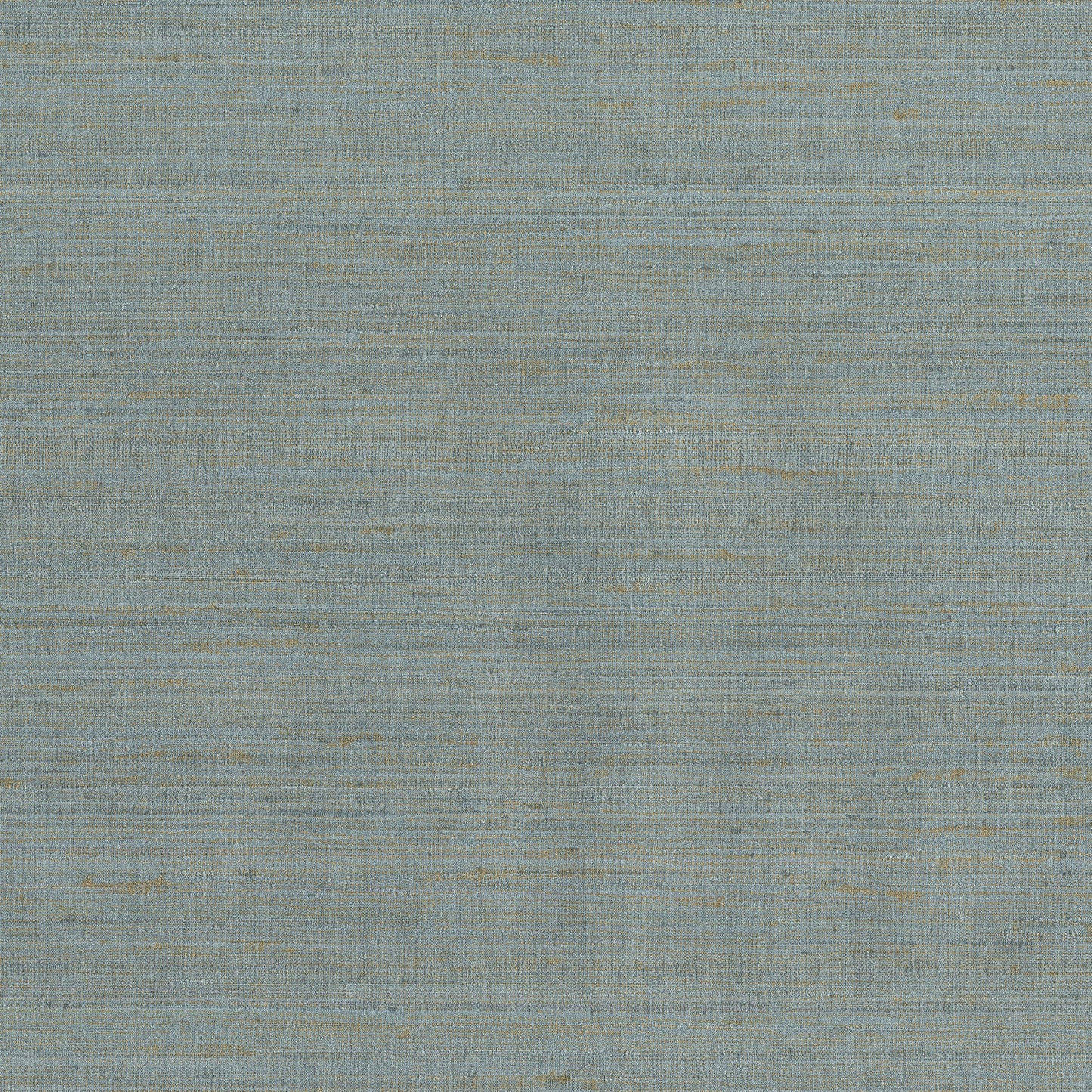 Blue-gray wallpaper with subtle gold flecks; vinyl-backed with a woven texture.