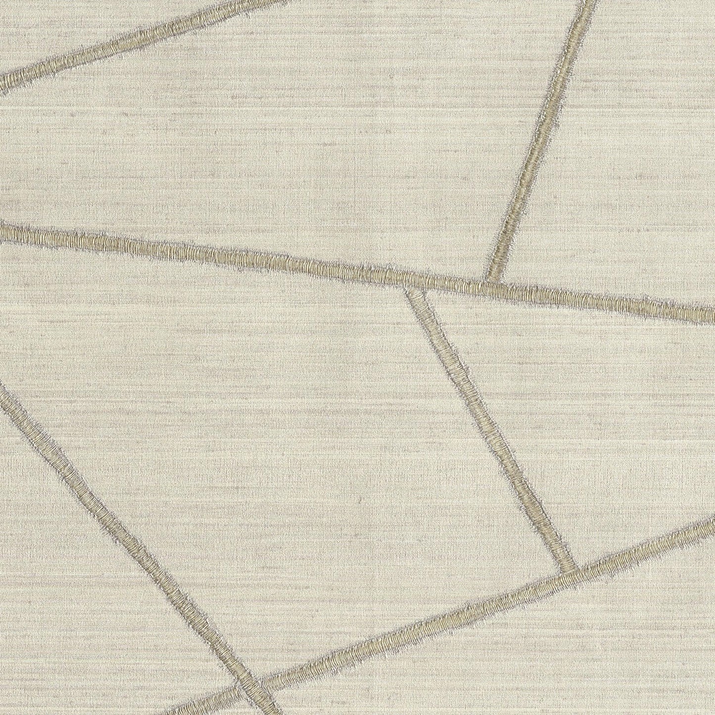 Cream and beige vinyl wallpaper with a subtle raised geometric pattern; neutral decor.