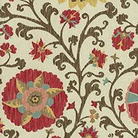 SCHUMACHER CLASSIC PRINTS FERGANA EMBROIDERY PRINT Teak - 1327000
