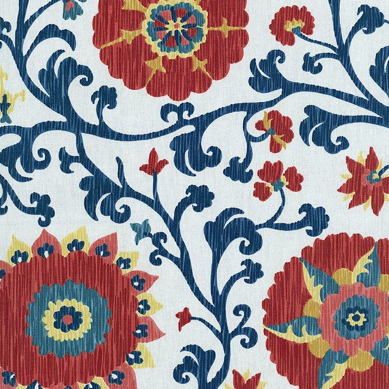 SCHUMACHER CLASSIC PRINTS FERGANA EMBROIDERY PRINT EMBROIDERIES EMBROIDERIES PRUSSIAN - 1327001