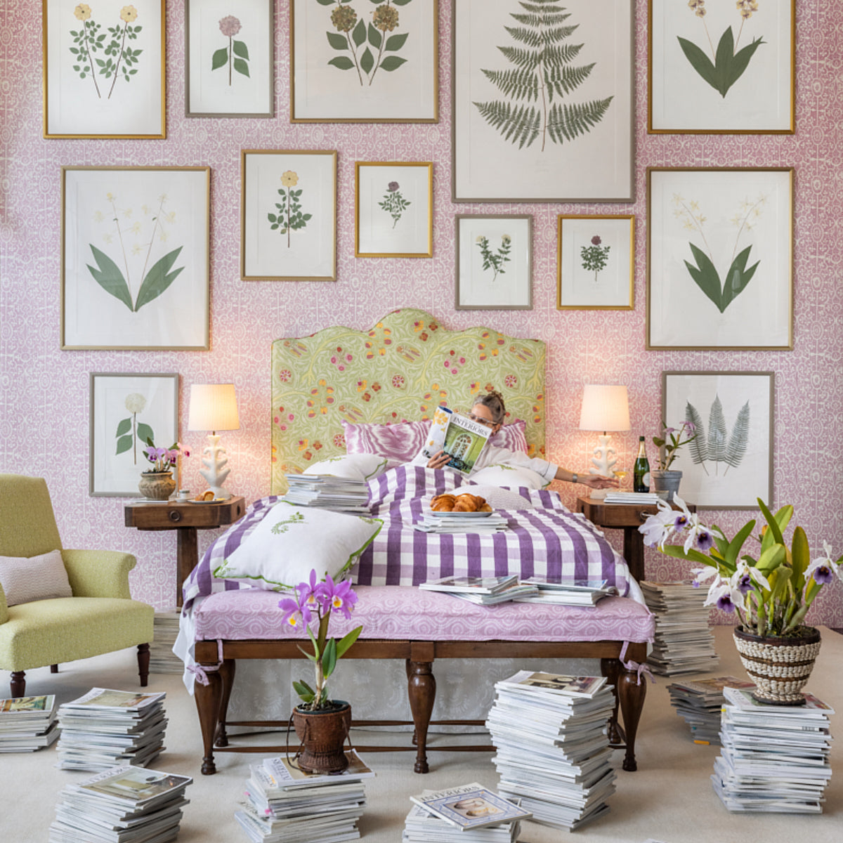 SCHUMACHER RAOUL TEXTILES POLENG PRINTS PRINTS LAVENDER - 133B68