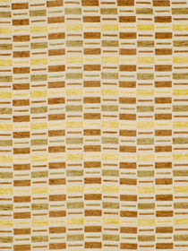 Warm yellow, tan and brown woven fabric with small rectangular blocks in a neat grid pattern.