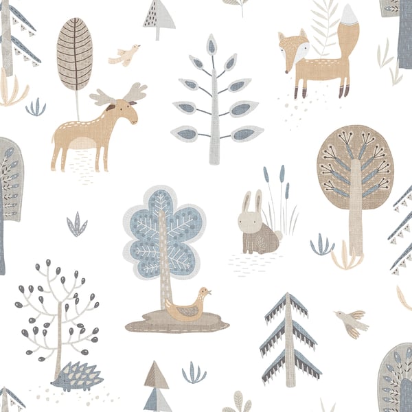 Galerie Wallcoverings Little Explorers 2 Country Animals Galerie Wallcoverings Blue - 14803