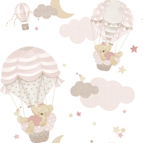 Galerie Wallcoverings Little Explorers 2 Hot Air Balloons Galerie Wallcoverings Pink - 14818