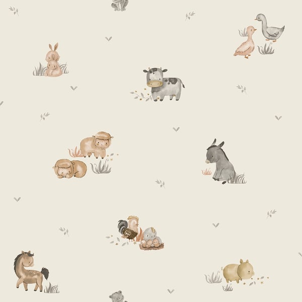 Galerie Wallcoverings Little Explorers 2 Farm Animals Galerie Wallcoverings Beige - 14831
