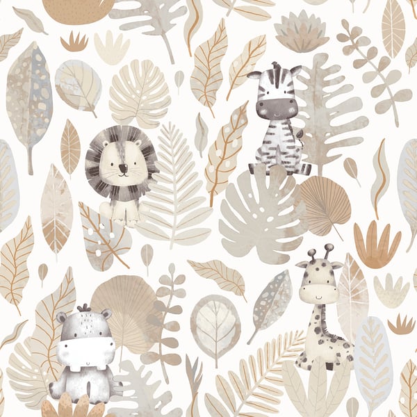 Galerie Wallcoverings Little Explorers 2 Savannah Galerie Wallcoverings Silver Grey - 14837