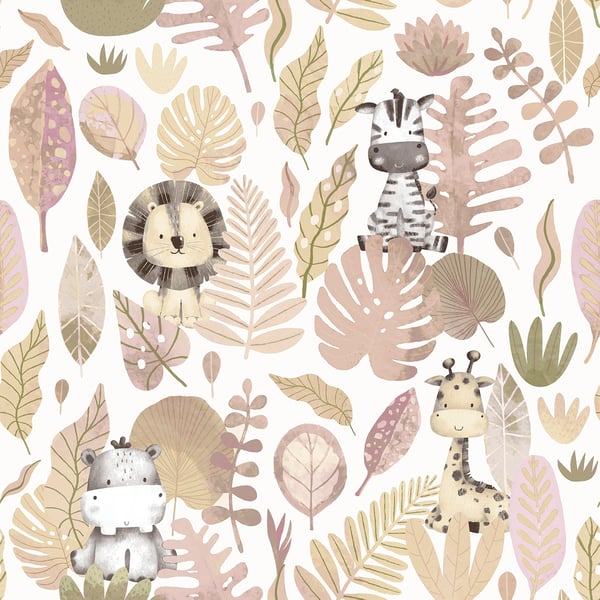 Galerie Wallcoverings Little Explorers 2 Savannah Galerie Wallcoverings Pink - 14838
