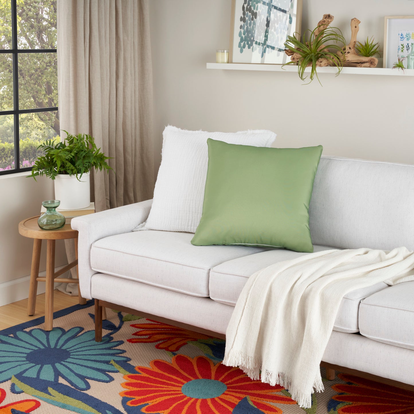 NOURISON HOME 20" x 20" Mina Victory Outdoor Green - 798019090227