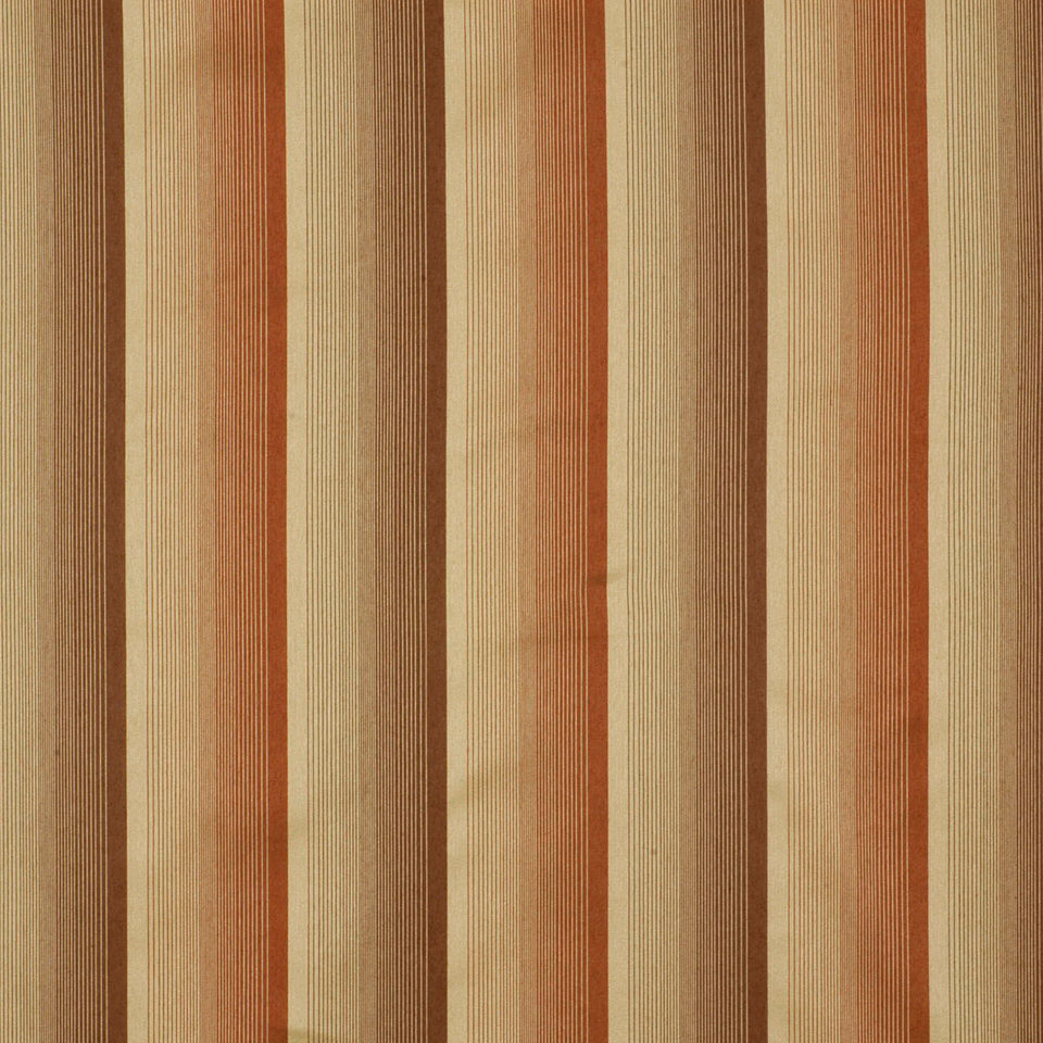 Upholstery fabric in warm brown, beige and orange tones with a subtle textured weave.