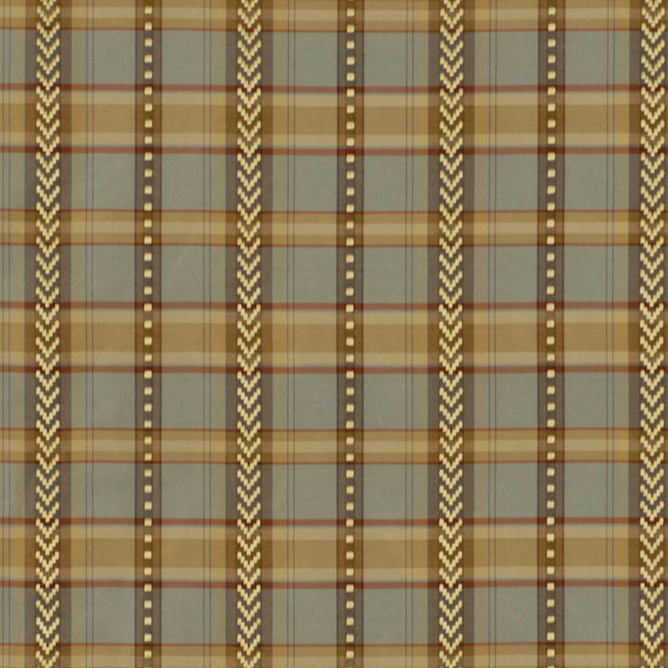 Robert Allen Stitched Check | Mediterranean Multipurpose - 168130