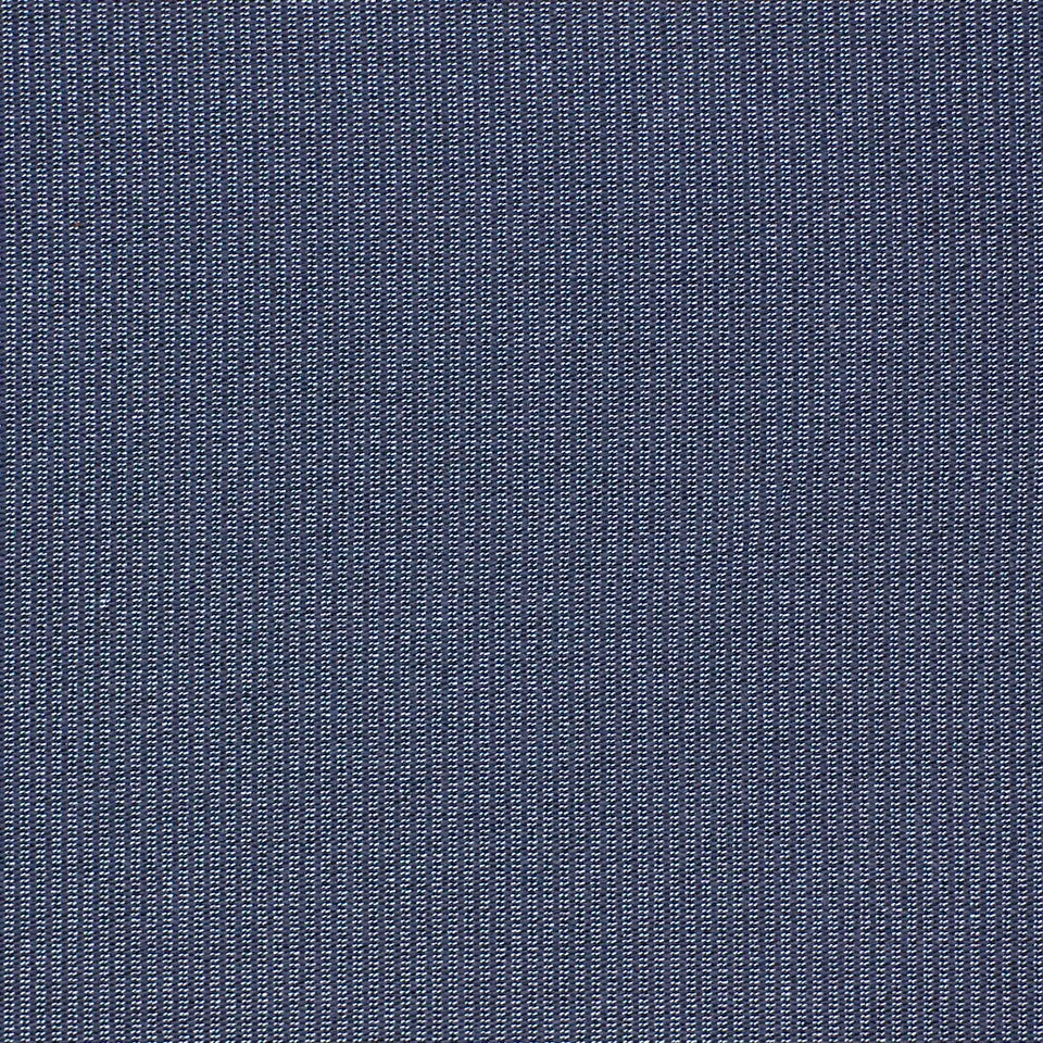 Close-up of navy blue upholstery fabric with a fine diagonal twill texture, denim-like material.