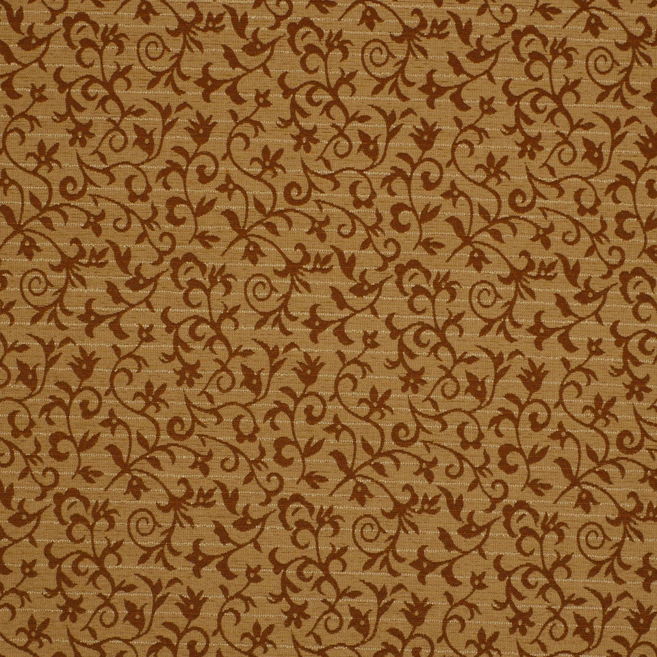 Robert Allen Contract Floral Grace | Pecan Upholstery - 169407