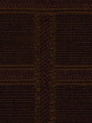 Dark brown plaid tweed fabric with subtle lighter brown lines; warm wool texture.