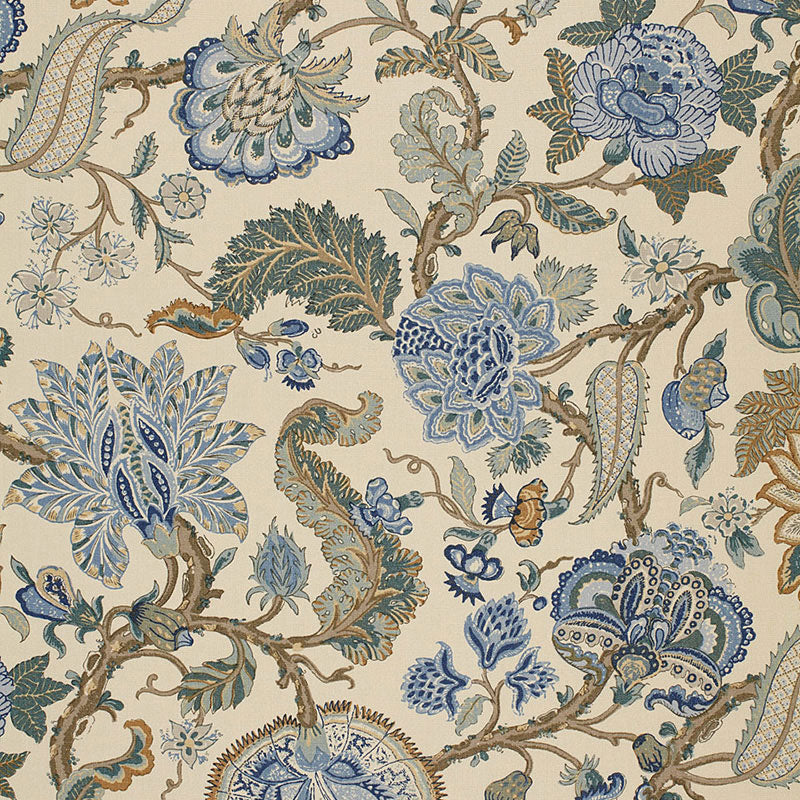 SCHUMACHER FABRIC THE LIBRAY COLLECTION CHALFONT PORCELAIN - 172743