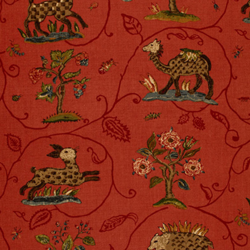 SCHUMACHER FABRIC SCHUMACHER FABRIC CLASSICS LA MENAGERIE FLAME RED - 172762