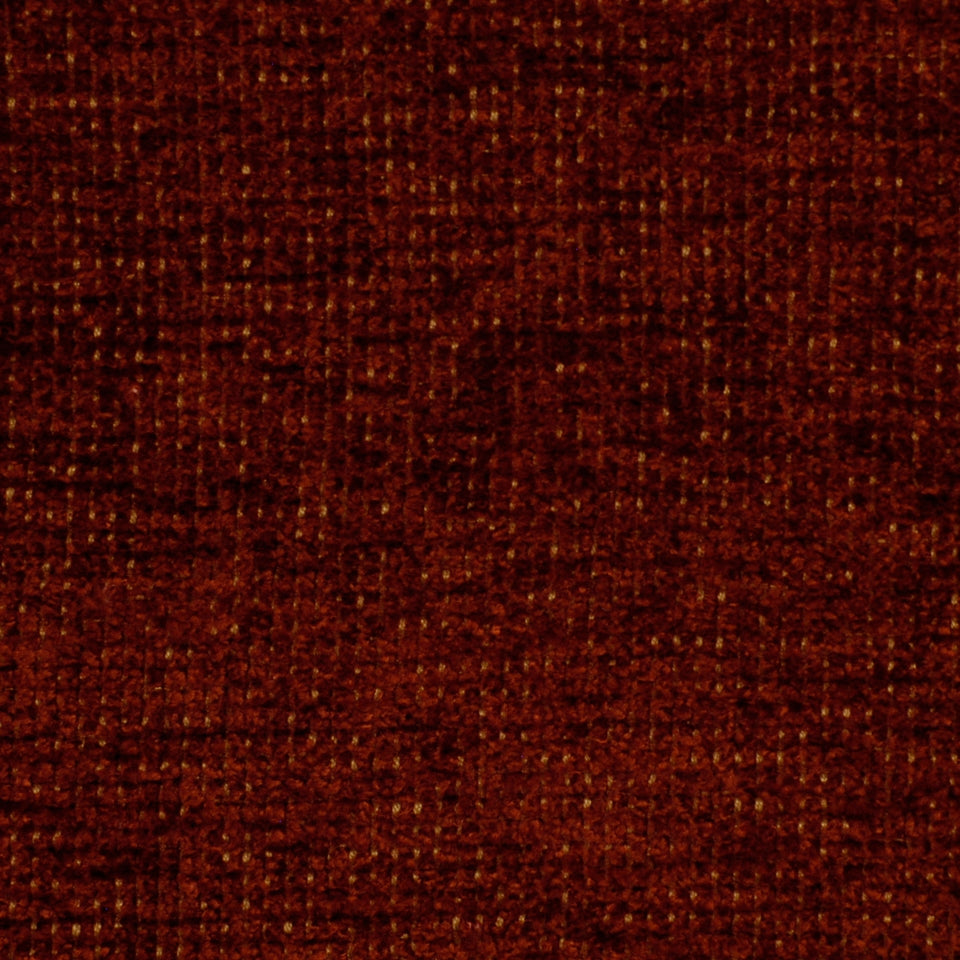 Dark rust-brown woven fabric with subtle flecks and textured upholstery look.