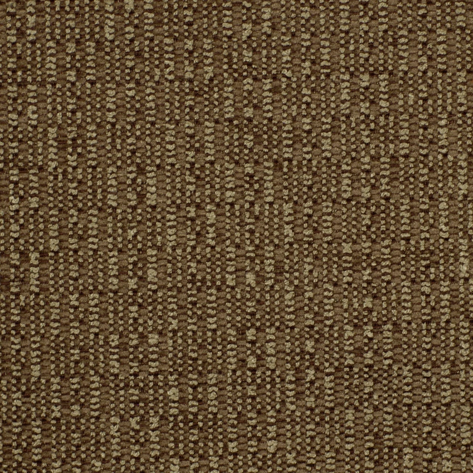 Brown woven upholstery fabric with a tight loop texture and beige flecks.
