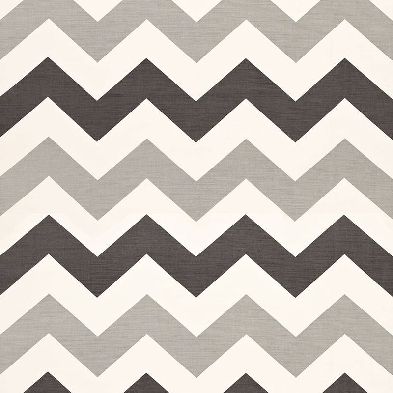 Grayscale chevron zigzag wallpaper pattern in alternating light and dark gray tones.