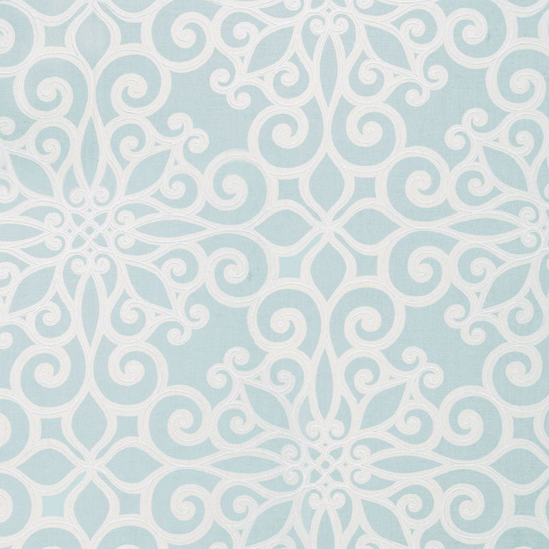 SCHUMACHER AU NATUREL Rosegate Embroidered Print EMBROIDERIES EMBROIDERIES AQUAMARINE - 174560