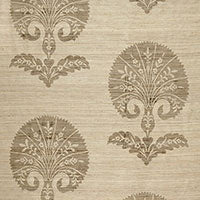 SCHUMACHER AU NATUREL OTTOMAN FLOWER Putty - 174650