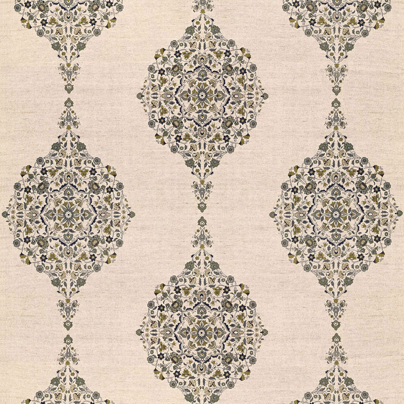 SCHUMACHER AU NATUREL 2 MEHNDI LINEN PRINT PRINTS PRINTS SMOKE - 175322