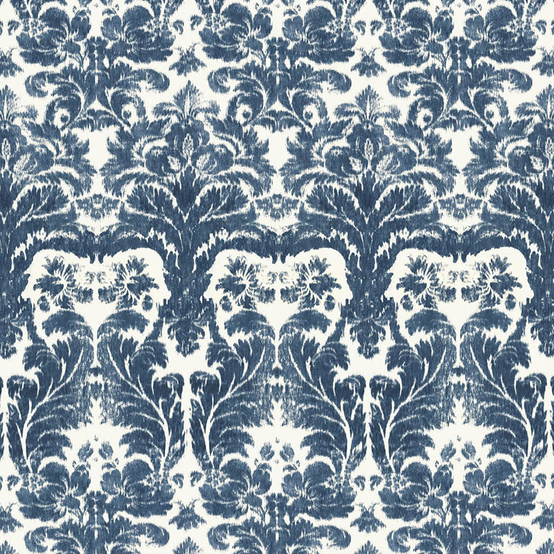 SCHUMACHER AU NATUREL AURORA DAMASK PRINTS PRINTS INDIGO - 175342