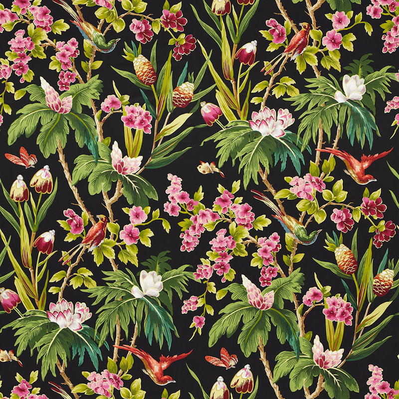 SCHUMACHER FABRIC TROPICANA SEYCHELLES Noir - 175700