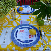 SCHUMACHER 125TH ANNIVERSARY ZANZIBAR TRELLIS CHINTZ Canary - 175730