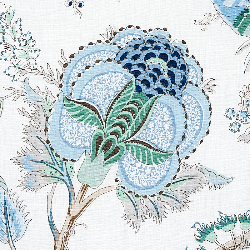 SCHUMACHER 125TH ANNIVERSARY INDIAN ARBRE PRINTS PRINTS PEACOCK , EMERALD - 175784