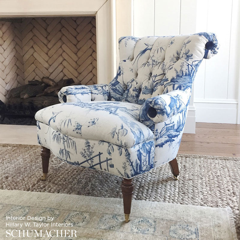 SCHUMACHER FABRIC SCHUMACHER FABRIC CLASSICS SHENGYOU TOILE INDIGO - 175800