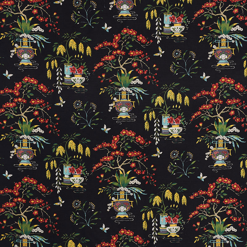 SCHUMACHER FABRIC SCHUMACHER FABRIC CLASSICS MING VASE BLACK - 176730