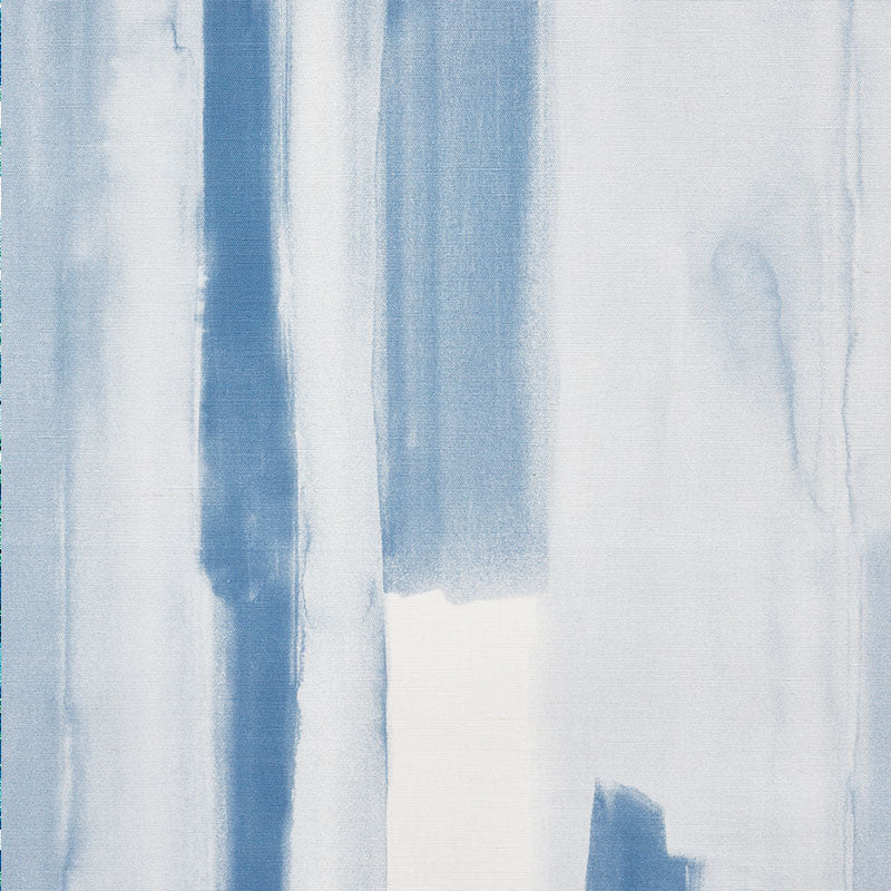 Abstract blue vertical brushstrokes on white canvas; modern, painterly wall art.