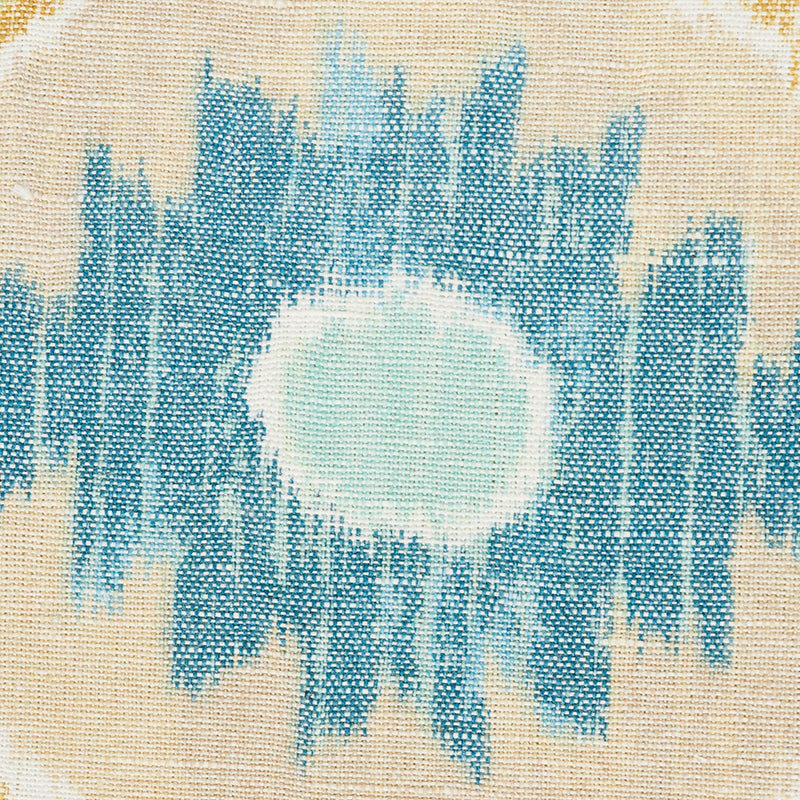 SCHUMACHER NEW TRADITIONAL ELIZIA IKAT PRINTS PRINTS SKY , OCHRE - 179050