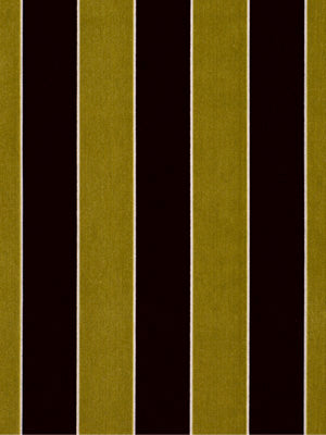 Vertical striped fabric with alternating dark brown and olive-gold stripes.
