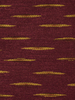 Amethyst woven fabric with horizontal gold elongated dash motifs.