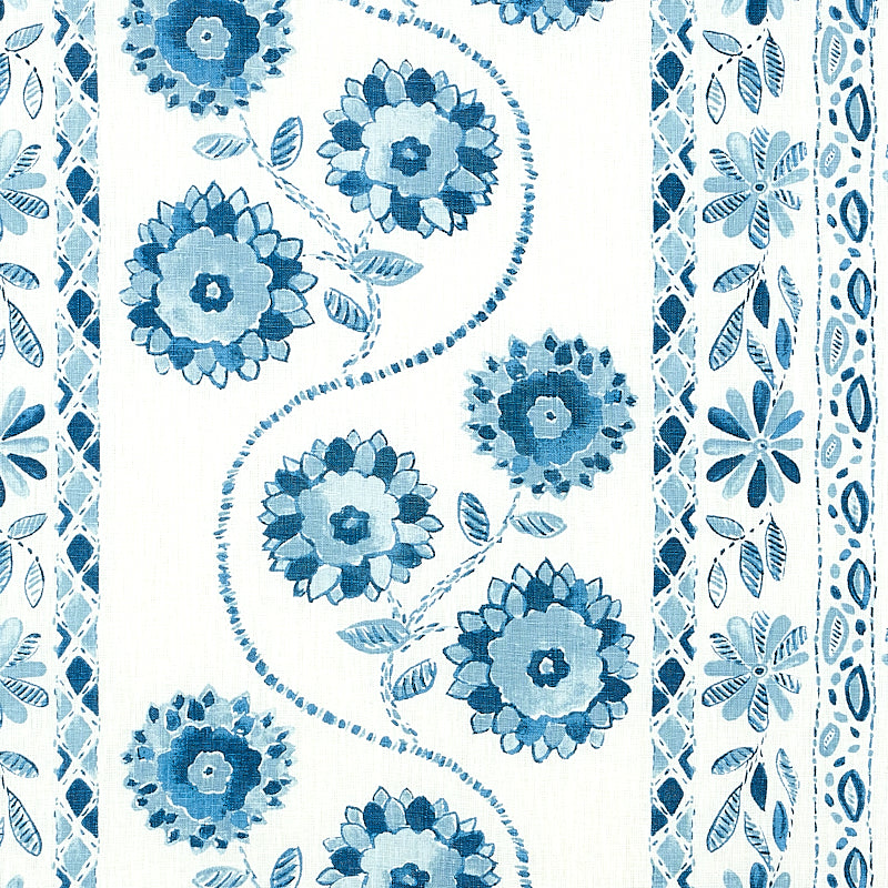 SCHUMACHER JACARANDA ZINNIA HANDMADE PRINT PRINTS PRINTS BLUE - 179340