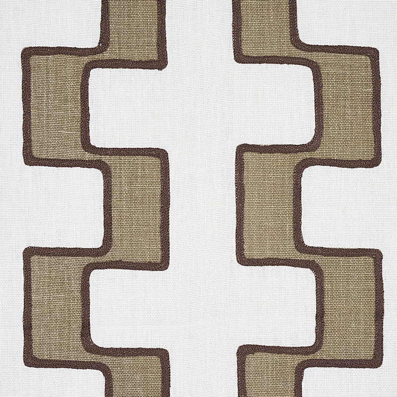 SCHUMACHER WORLD VIEW DIXON EMBROIDERED PRINT LINEN EMBROIDERIES EMBROIDERIES NEUTRAL - 179680