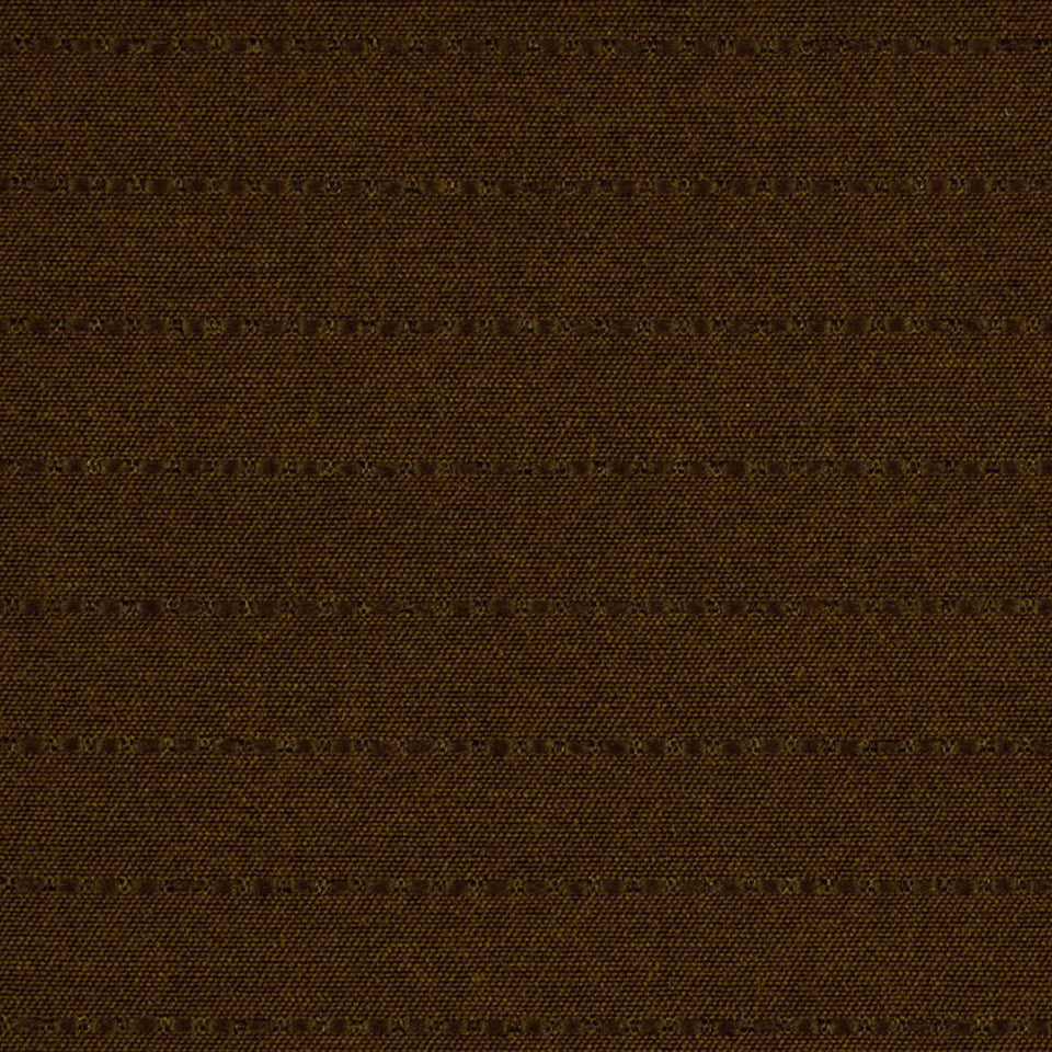 Brown woven fabric with subtle horizontal dotted stripes; durable upholstery material.