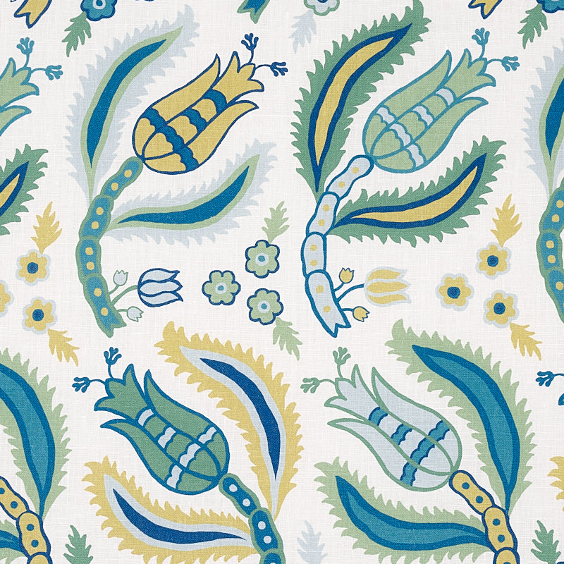 SCHUMACHER EAST MEETS WEST MALABAR VINE PRINTS PRINTS PEACOCK - 179850