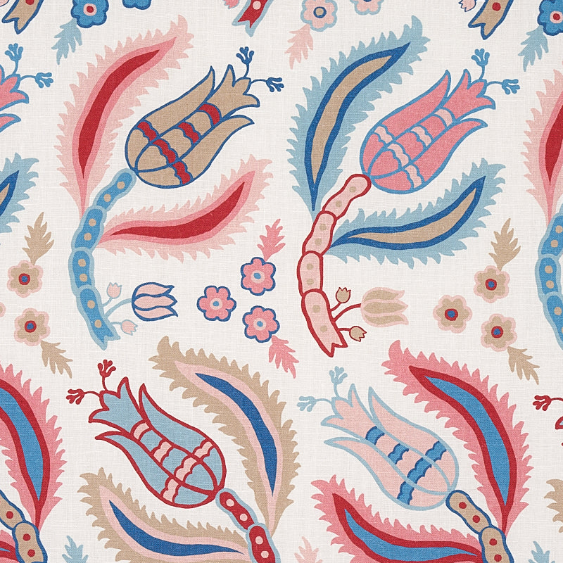 SCHUMACHER EAST MEETS WEST MALABAR VINE PRINTS PRINTS SKY , ROSE - 179851