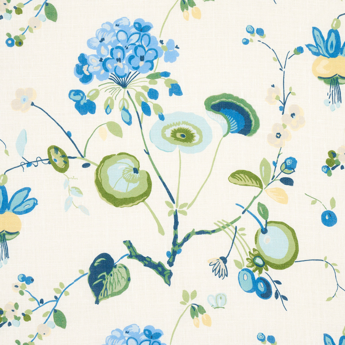 SCHUMACHER SCHUMACHER CLASSICS VASILY LINEN PRINTS PRINTS GREEN AND BLUE - 180081