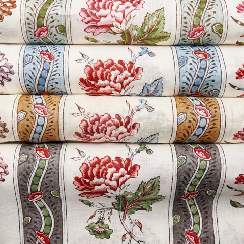 SCHUMACHER WILLIAMSBURG ARIANA FLORAL STRIPE Chelsea Garden - 180242