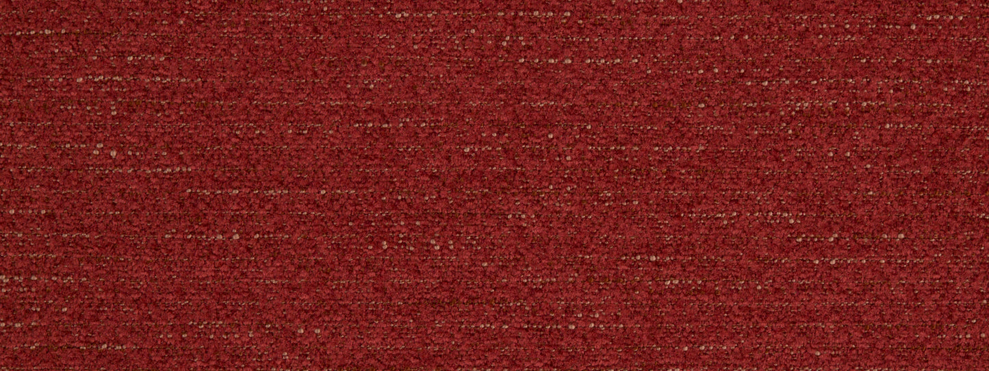 Maroon textured fabric with a speckled looped weave; dense upholstery fabric.