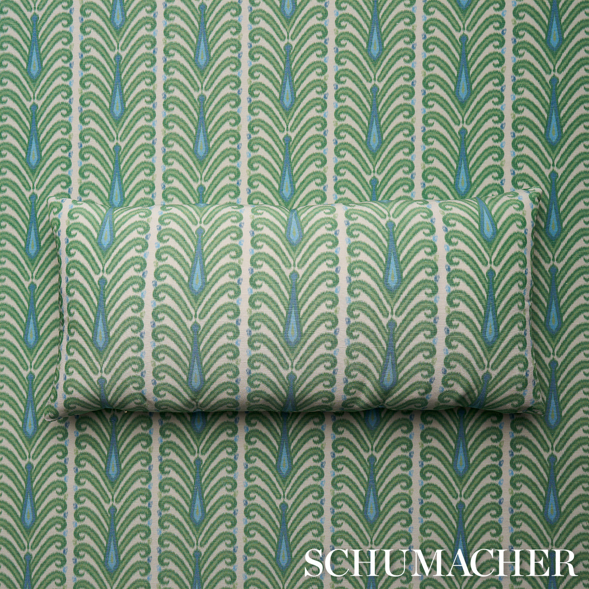 SCHUMACHER FABRIC IKATS AUGUSTINE IKAT LEAF - 181271